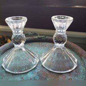 Crystal Glass Candlestick Holders